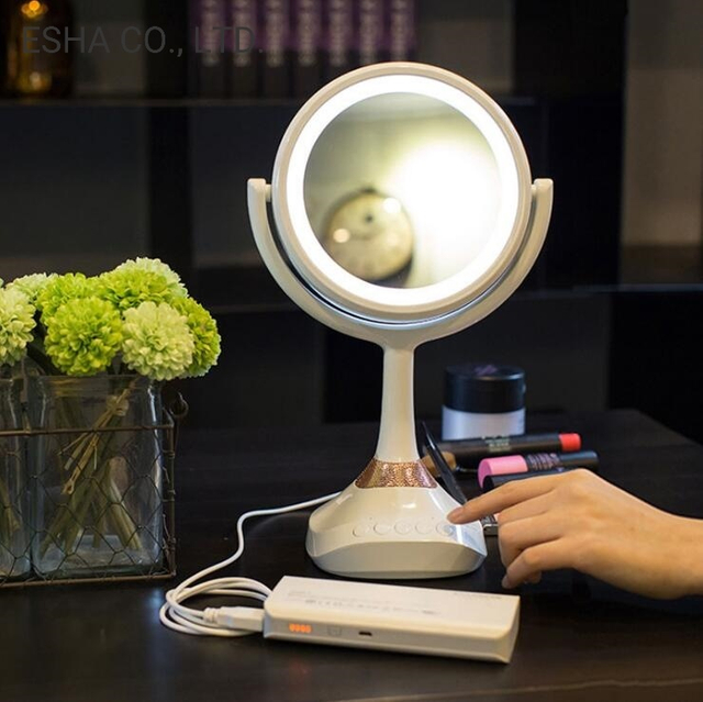 Lusterko na biurko LED Inteligentne lusterko do makijażu z regulowanym kątem
