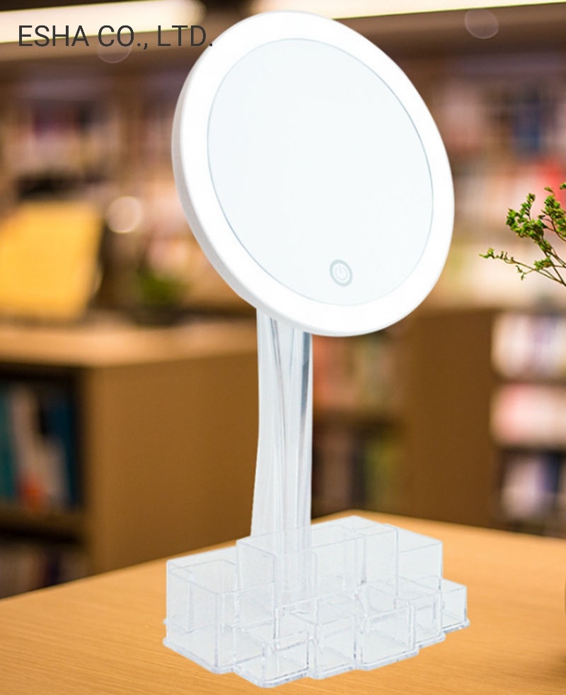 Akrylowe, wysokiej klasy kreatywne lusterko kosmetyczne LED na biurko