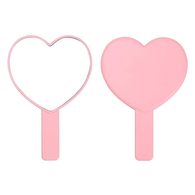 Dekoracyjne różowe lusterko w kształcie serca