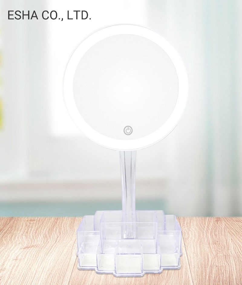 Akrylowe, wysokiej klasy kreatywne lusterko kosmetyczne LED na biurko
